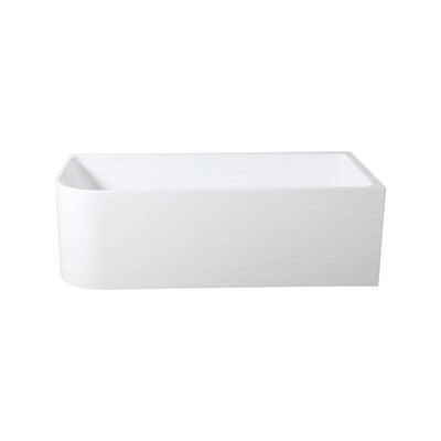 Left Corner Acrylic Gloss White Back To Wall Bathtub Without Overflow 510mm Height