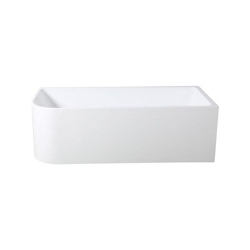 Left Corner Acrylic Gloss White Back To Wall Bathtub Without Overflow 580mm Height