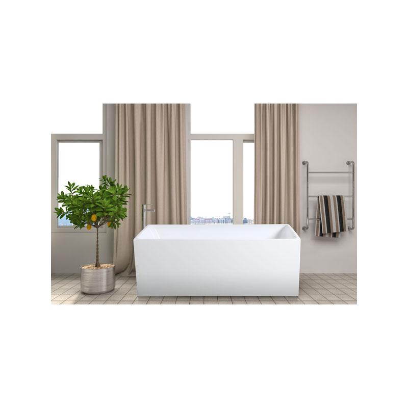 Multi-fit Corner Acrylic Gloss White Back To Wall Bathtub Without Overflow 1400mm Length