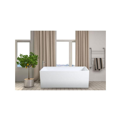 Multi-fit Corner Acrylic Gloss White Back To Wall Bathtub Without Overflow 1700mm Length