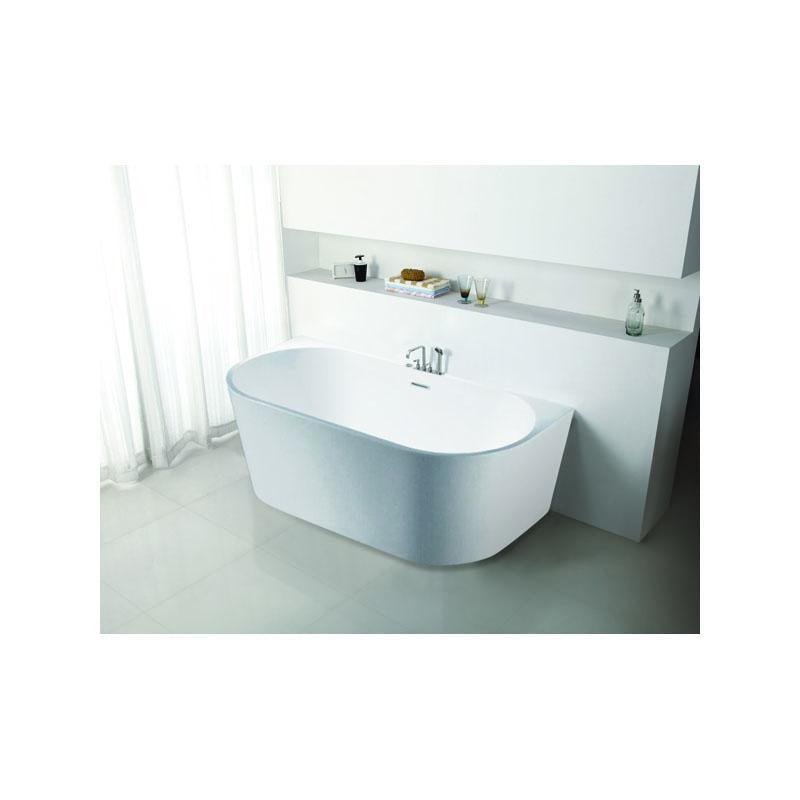 Taurus Acrylic Gloss White Back To Wall Bathtub Without Overflow 1400mm Length