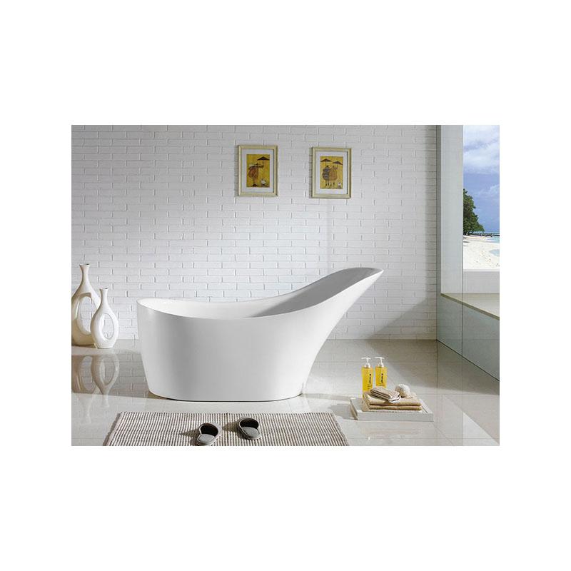 Acrylic Gloss White Freestanding Bathtub Without Overflow 1485mm Length