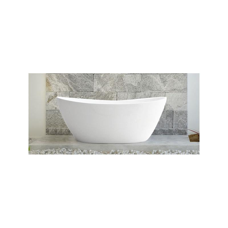 Aquarius Acrylic Oval Gloss White Freestanding Bathtub Without Overflow 1500mm Length