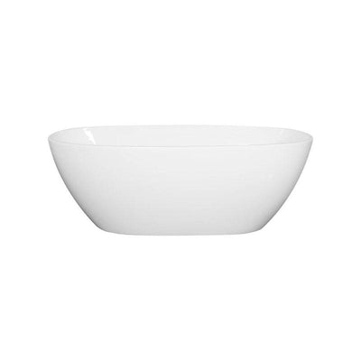Scorpio Acrylic Oval Gloss White Freestanding Bathtub Without Overflow 1700mm Length