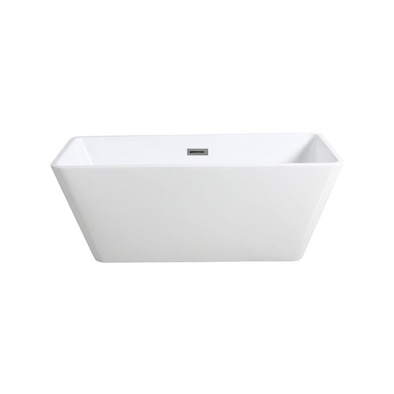 Virgo Acrylic Square Gloss White Freestanding Bathtub Without Overflow 1400mm Length
