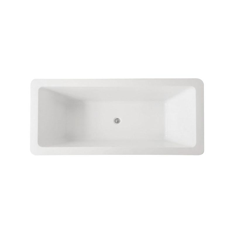 Acrylic Square Gloss White Drop In Bathtub 1700 Length