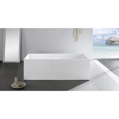 Ole Bathtub Multi-Fit Corner Back To Wall Freestanding Acrylic Matt White Without Overflow 1500x700x580mm
