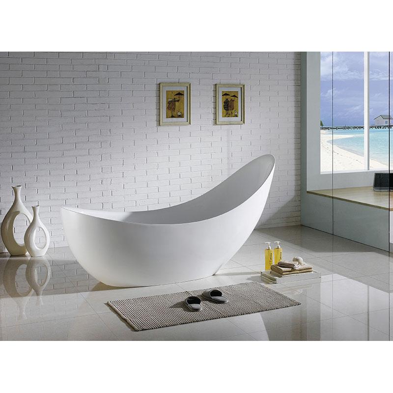 Ship Oval Freestanding Acrylic Matt White Special Shape Without Overflow 1685x770x1000mm