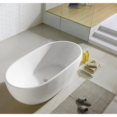 Podd Oval Bathtub Freestanding Acrylic Matt White Without Overflow 1530x770x555mm