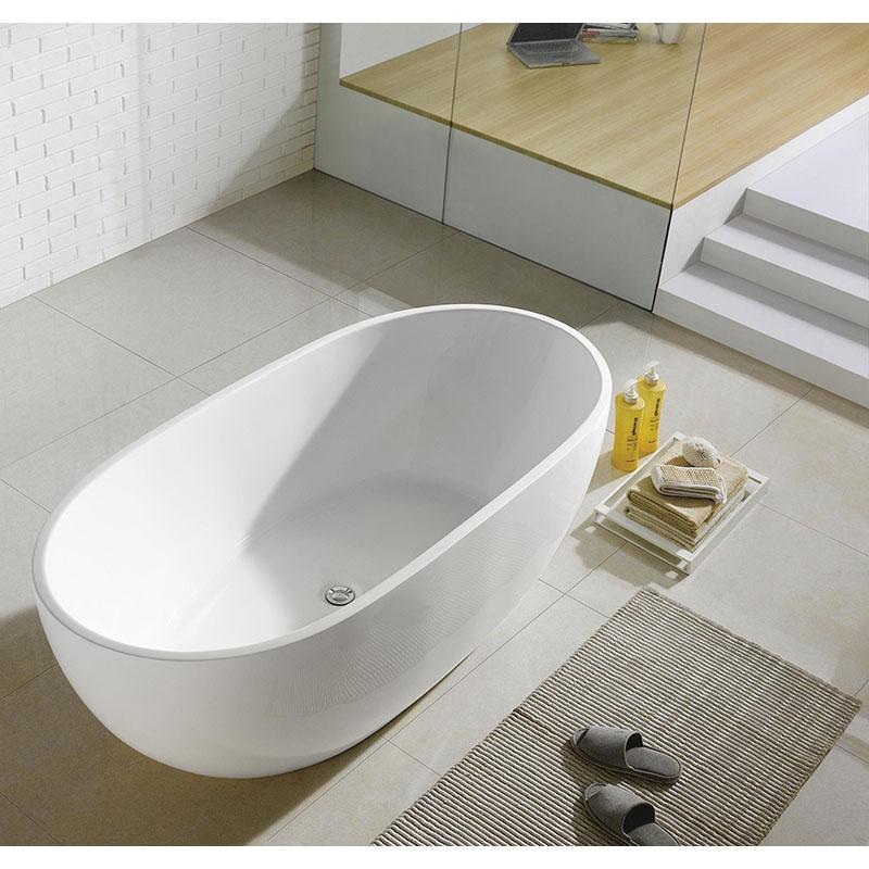 Podd Oval Bathtub Freestanding Acrylic Matt White Without Overflow 1690x805x550mm