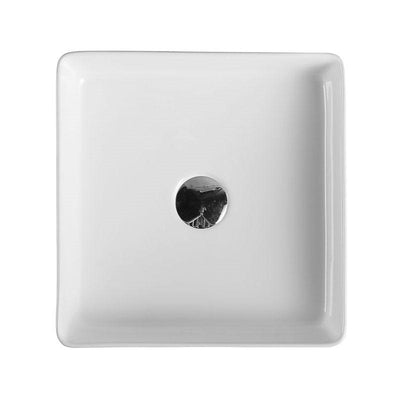 Square Above Counter Fine Ceramic Matte White Basin 405x405x130mm