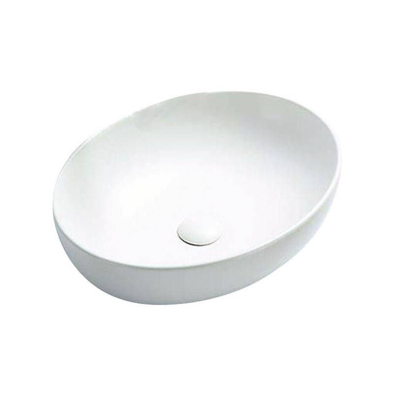 Oval Above Counter Matte White Fine Ceramic Basin 520x395x130mm