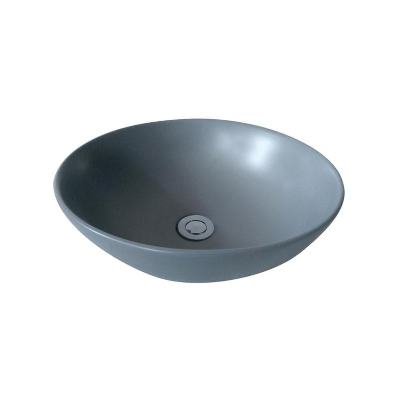 Round Above Counter Matte Grey Fine Ceramic Basin 400x400x140mm