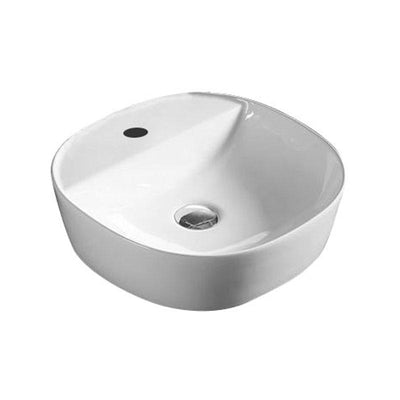 Oval Above Counter Gloss White Ultra Slim Fine Ceramic Basin 400x400x120mm