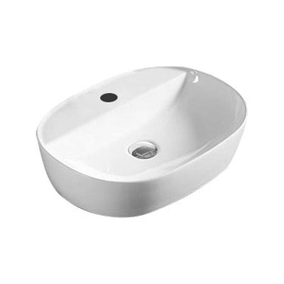 Rectangular Above Counter Gloss White Ultra Slim Fine Ceramic Basin 500x380x120mm