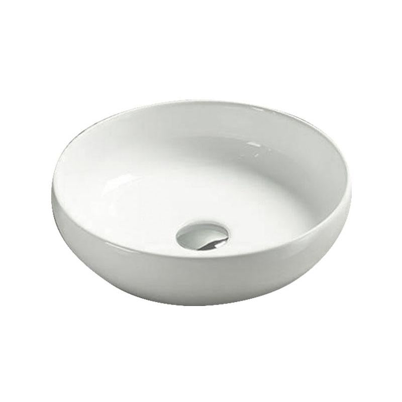 Round Above Counter Gloss White Ultra Slim Fine Ceramic Basin 370x370x110mm
