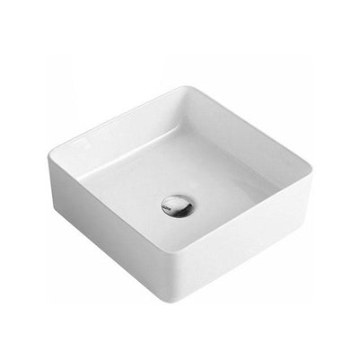 Square Above Counter Gloss White Ultra Slim Fine Ceramic Basin 360x360x130mm