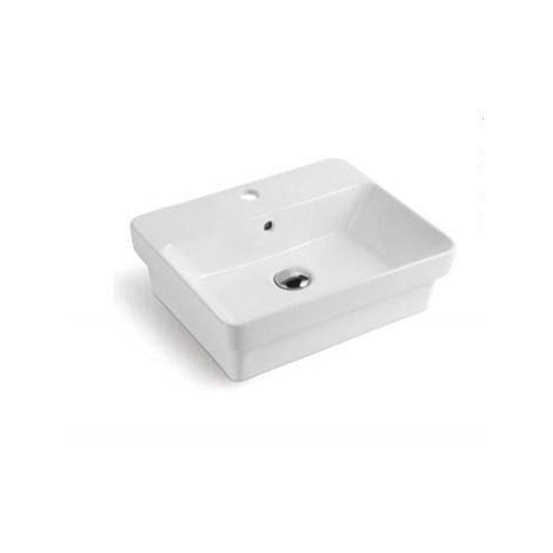 Rectangular Insert Style Gloss White Ultra Slim Fine Ceramic Basin 495x400x150mm