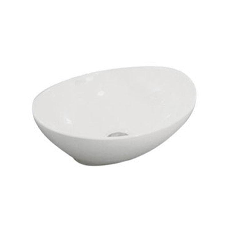 Oval Above Counter Gloss White Fine Ceramic Basin 410x330x145mm