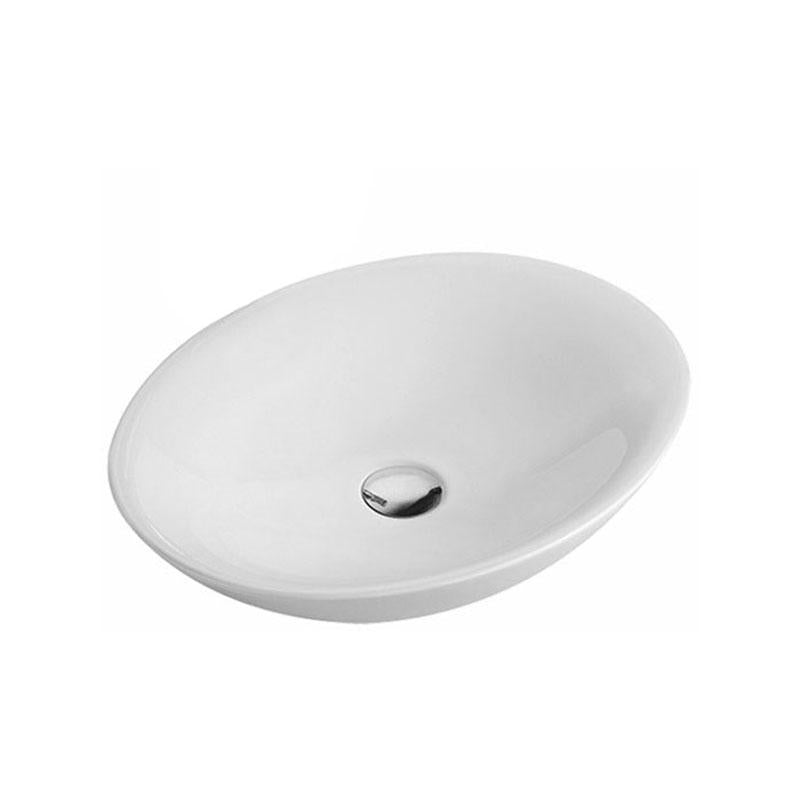 Oval Above Counter Gloss White Fine Ceramic Basin 500x380x125mm