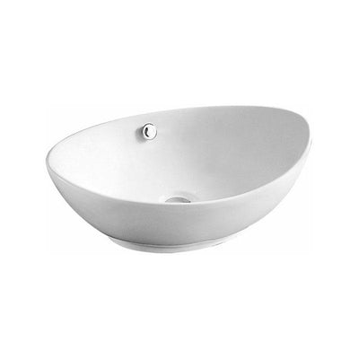 Oval Above Counter Gloss White Fine Ceramic Basin 570x370x200mm