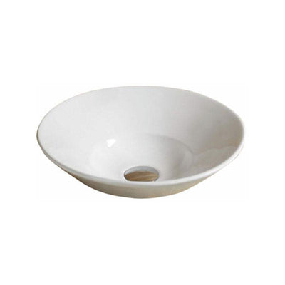 Round Wall Hung / Above Counter Gloss White Fine Ceramic Basin 410x410x160mm