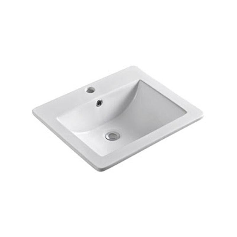 Rectangular Wall Hung / Above Counter Gloss White Fine Ceramic Basin 530x460x180mm