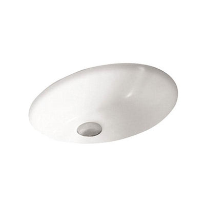 Oval Under Counter Gloss White Fine Ceramic 460x390x190mm
