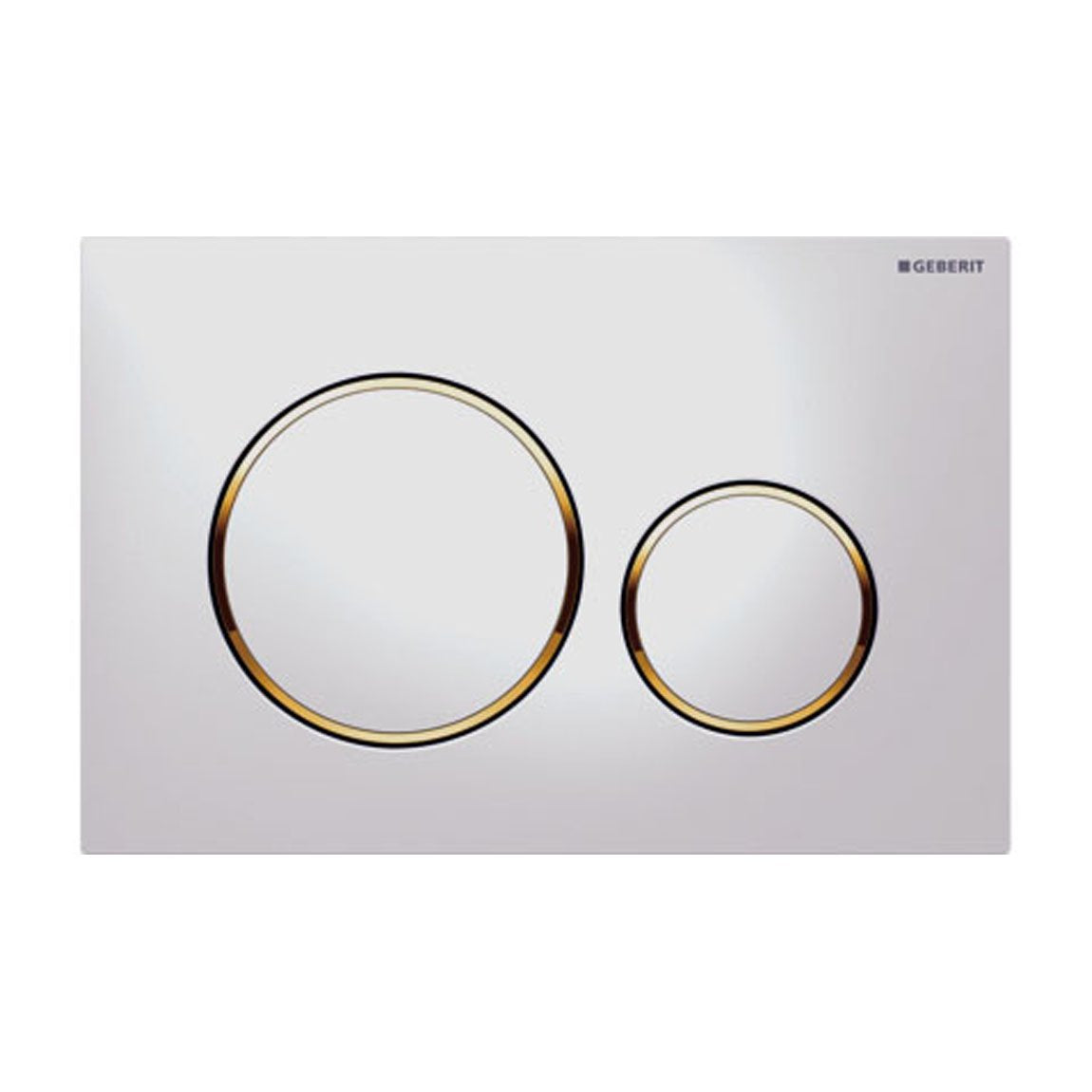 Geberit Sigma Round Dual Flush Plate & Buttons-White And Gold