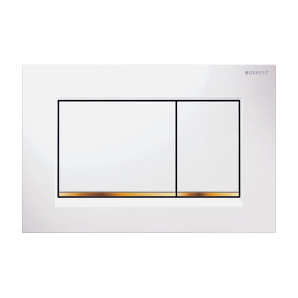 Geberit Sigma Square Dual Flush Plate & Buttons-White And Gold