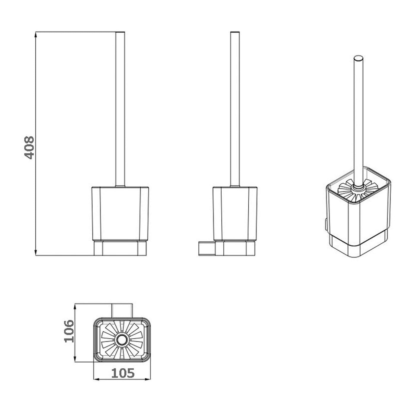 Meteor Quad Toilet Brush Holder
