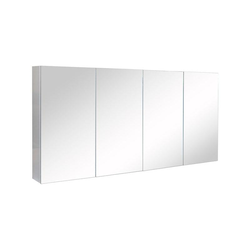 Bathroom Pencil edge PVC Polyurethane White Shaving cabinet Four Doors 1500*750*155mm