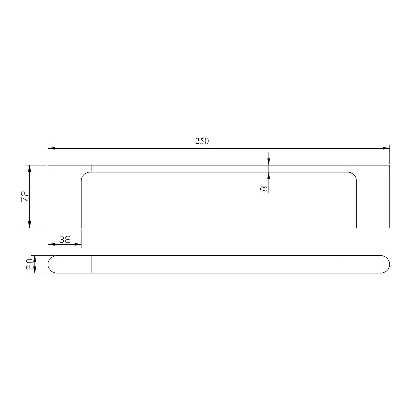 Ethan Round Guest Towel Bar 250mm