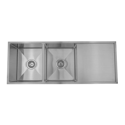 Comets Round Under/Overmount Double Bowl Sink With Drainer