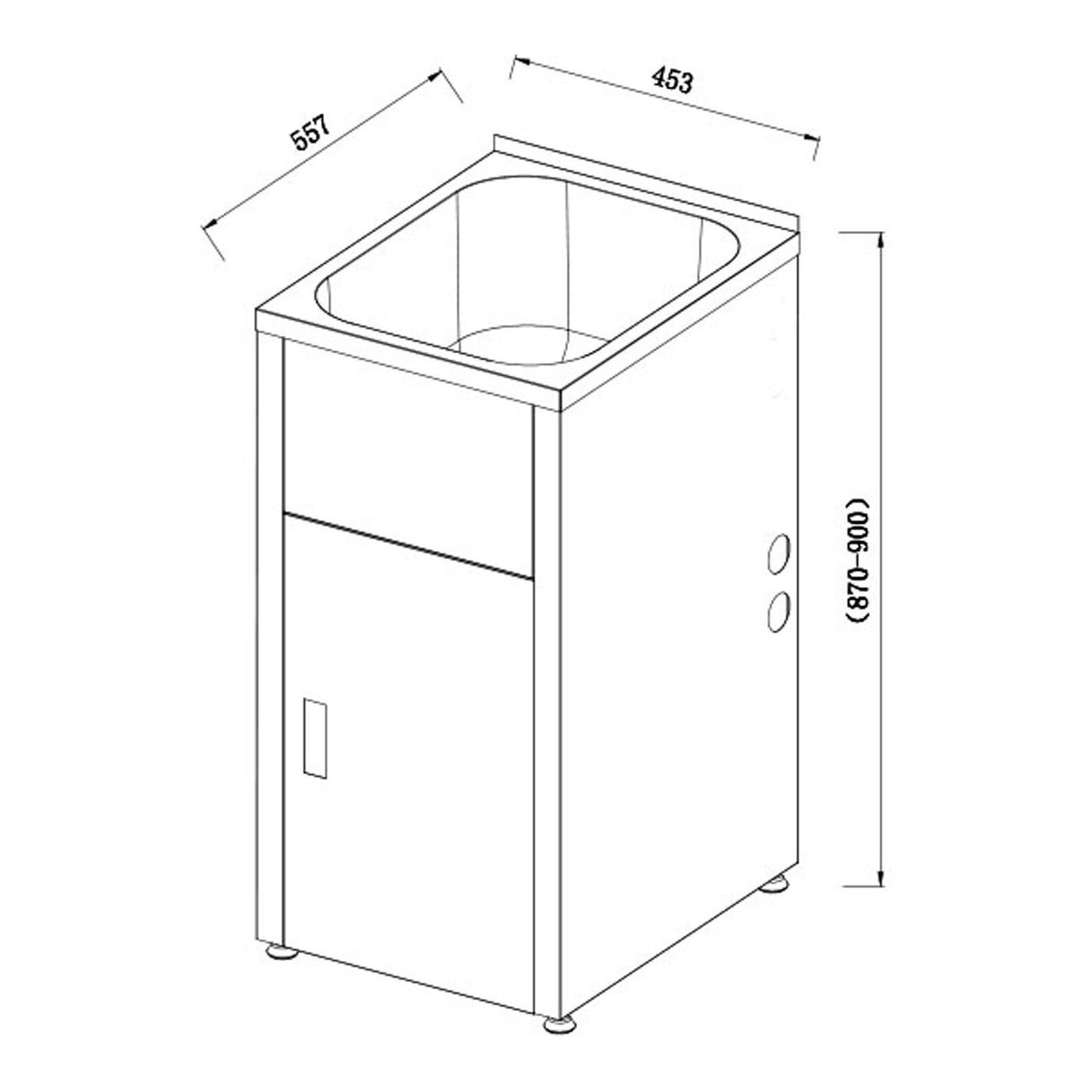 Ground 35 Liter Compact Laundry Tub & Cabinet