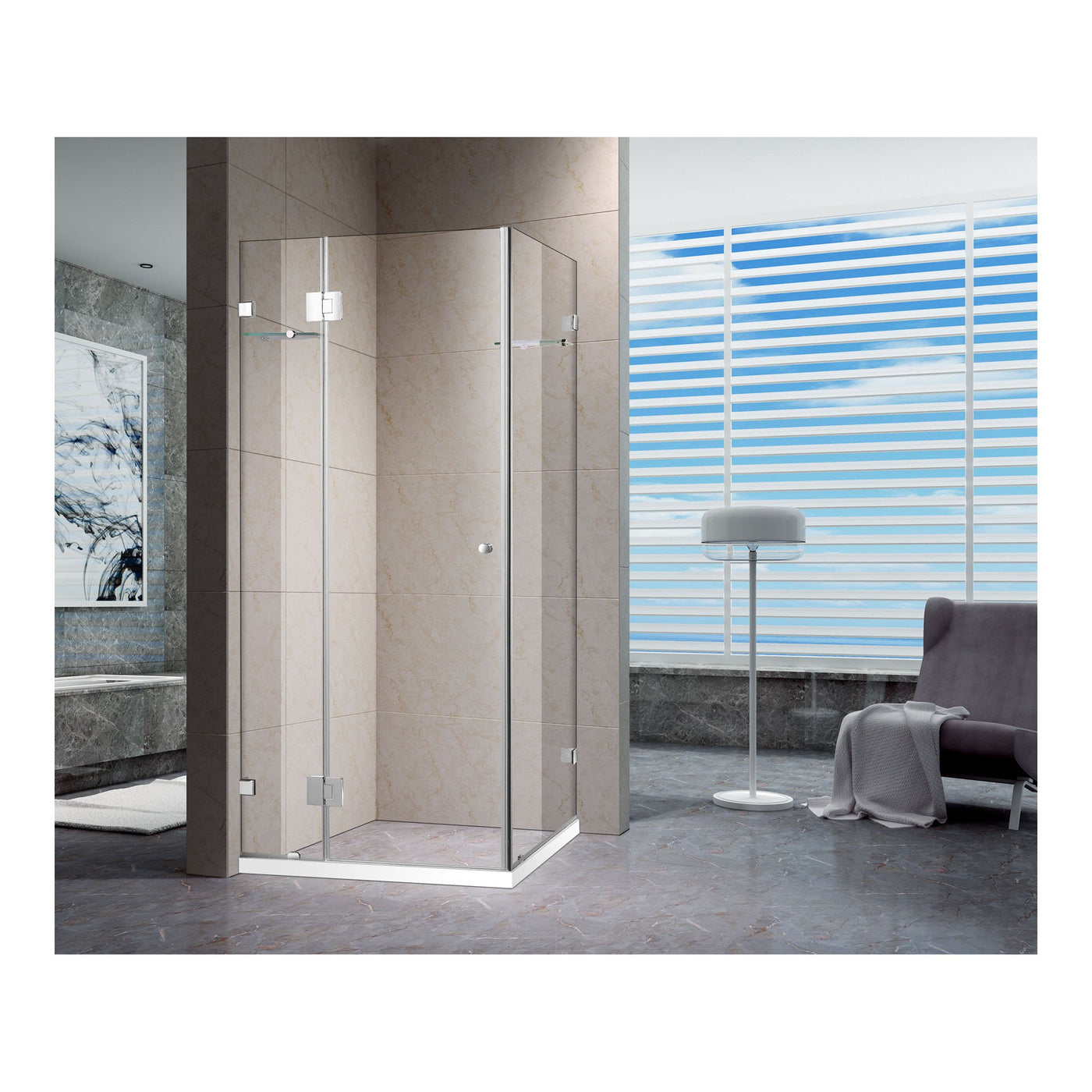 Shower Screens Square Shape Frameless Screen