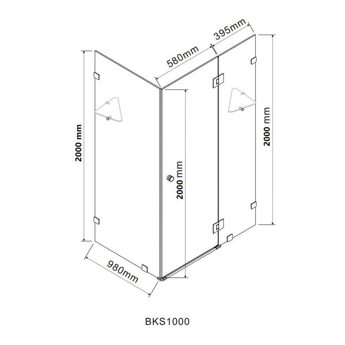 Shower Screens Square Shape Frameless Screen
