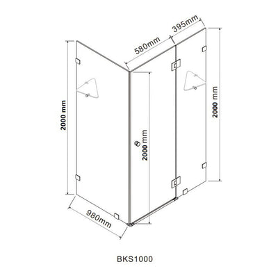 Shower Screens Square Shape Frameless Screen
